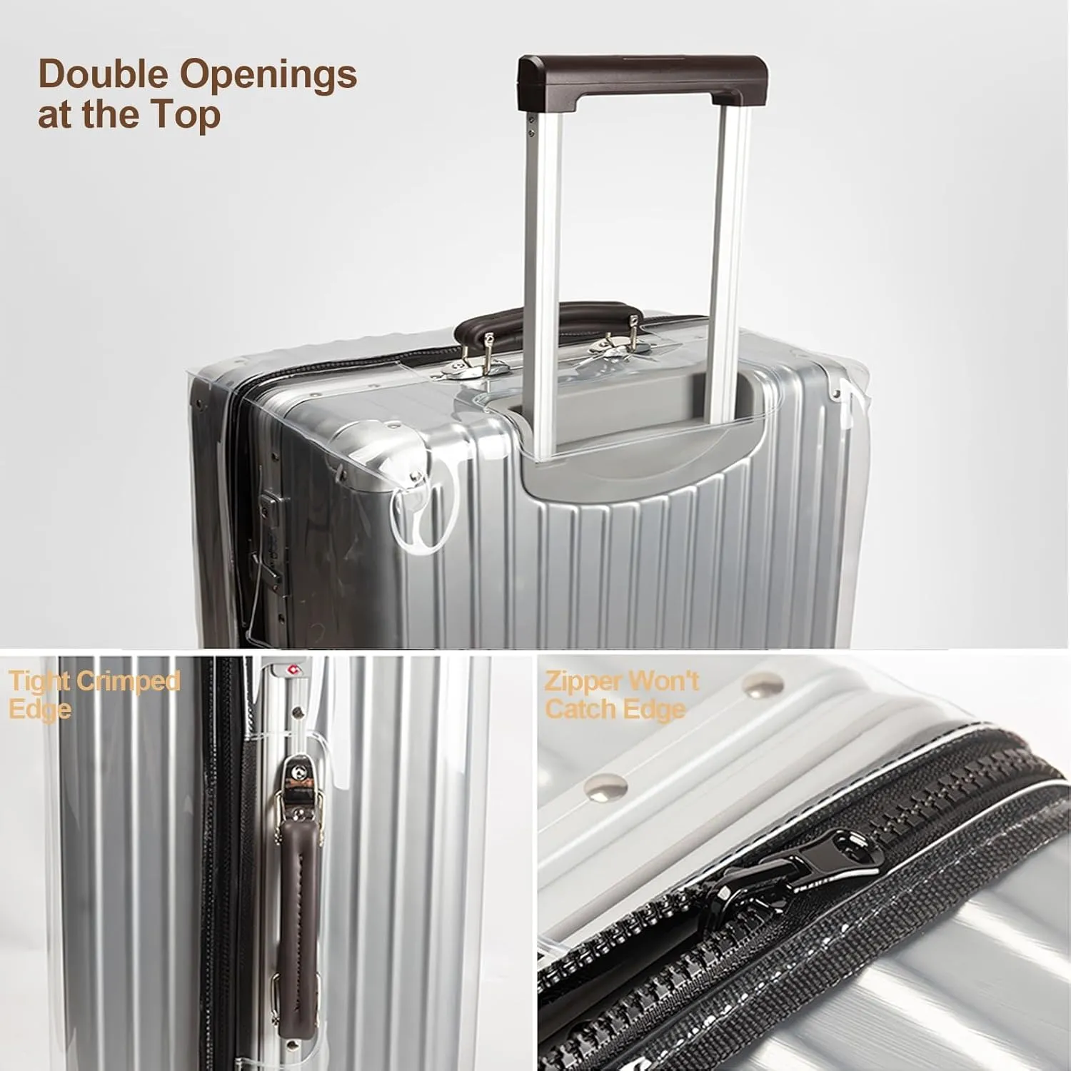 No Disassembly Suitcase Covers for Luggage - Clear Luggage Cover Protector, Black PVC Luggage Protector Suitcase Cover (Transparent - 0.5mm, 30)