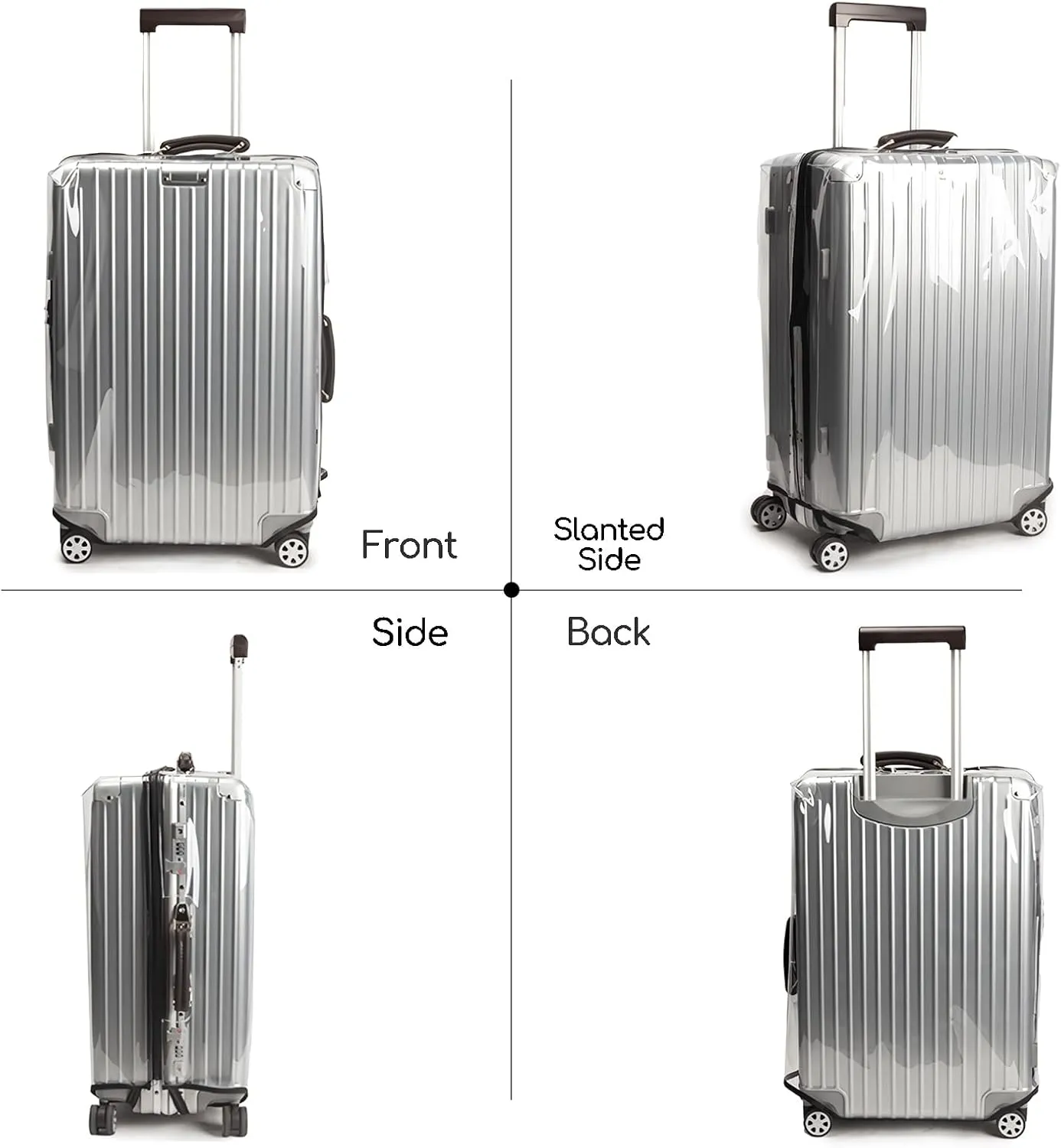 No Disassembly Suitcase Covers for Luggage - Clear Luggage Cover Protector, Black PVC Luggage Protector Suitcase Cover (Transparent - 0.5mm, 30)