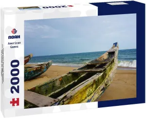 Noah Jigsaw Puzzle Colored Fishing Boats on The Sand at The Beach of Lome in Togo 2000 Pieces