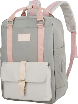 Nordace Eclat Smart Travel Backpack for Men & Women with USB Charging Port, Water Resistant - Light & Durable Laptop Backpack for Everyday, Hiking, Work - 15.6 Inch (Grey)