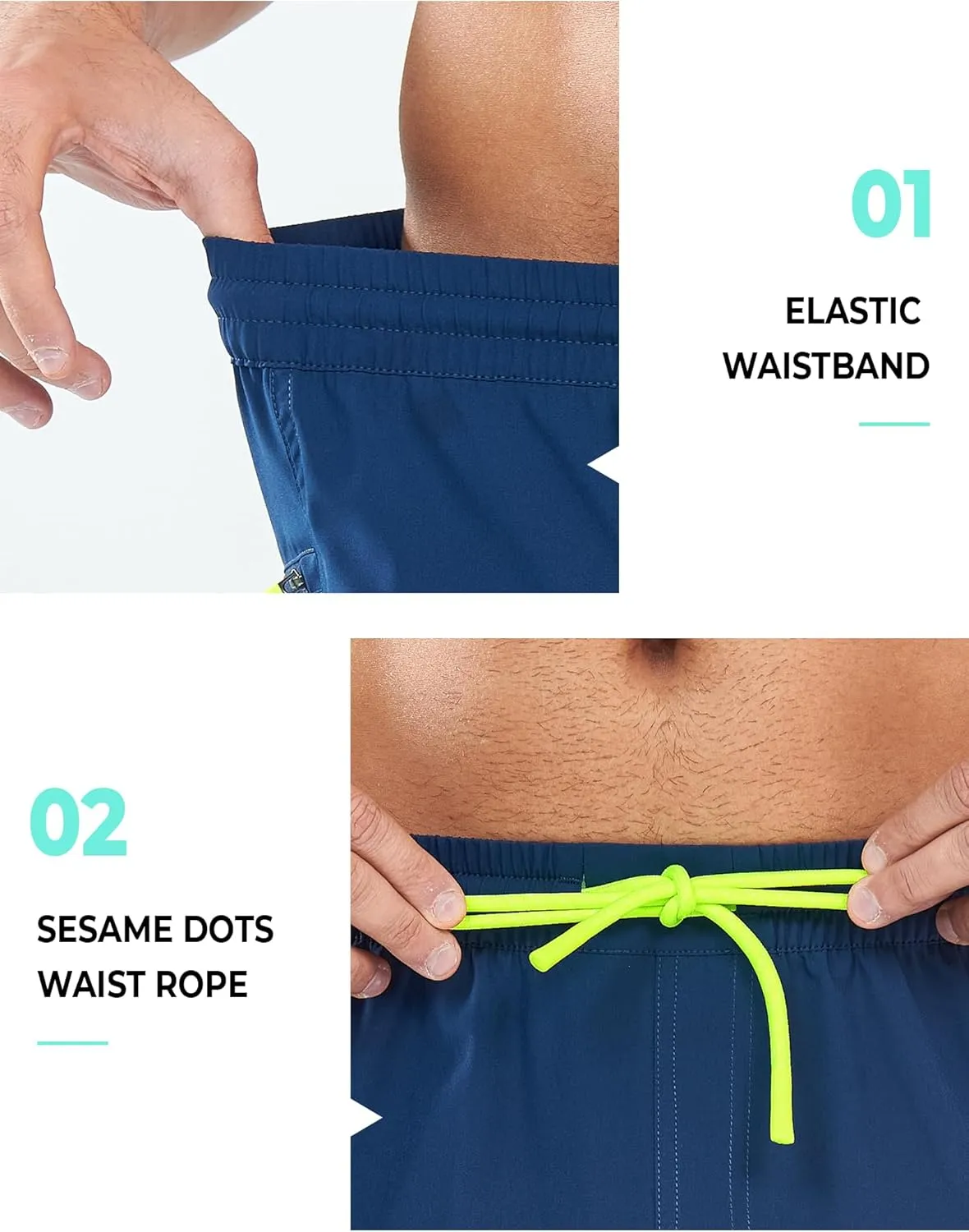 NORTHYARD Men's 9" Board Shorts with 4 Pockets Beach Shorts Swim Trunks Swimwear for Men Bathing Suit
