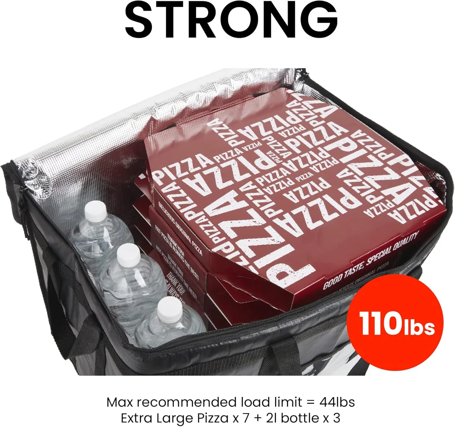 NZ home 3XL Insulated Cooler Bag and Food Warmer for Delivery & Grocery Shopping with Zippered Top, Blue (1 Pack)