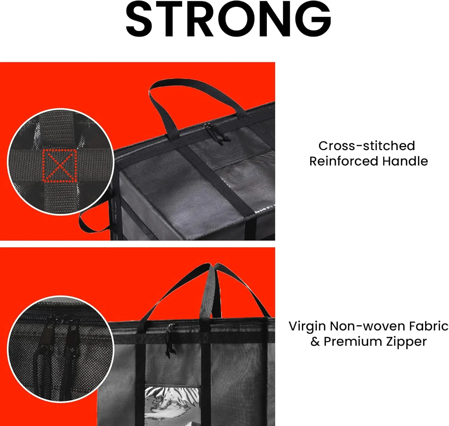 NZ home 3XL Insulated Cooler Bag and Food Warmer for Delivery & Grocery Shopping with Zippered Top, Blue (1 Pack)