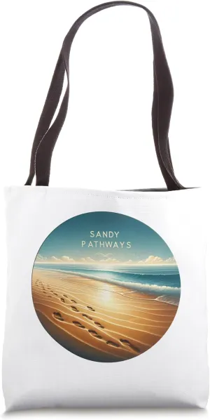 Ocean Shoreline Footprints Along the Sand Beach Walk Tote Bag