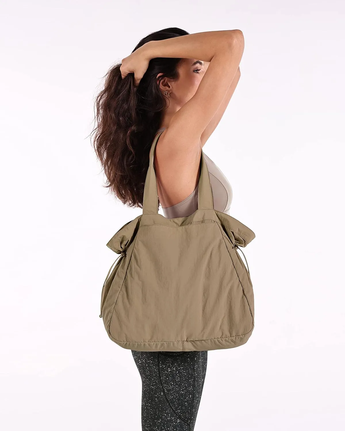 ODODOS 18L Side-Cinch Shopper Bags Lightweight Shoulder Bag Tote Handbag for Shopping Workout Beach Travel