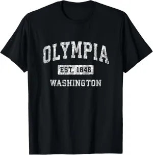 Olympia Washington WA Vintage Established Sports Design T-Shirt