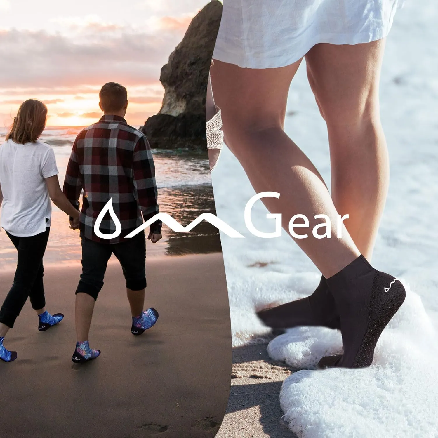 OMGear Water Socks Sand Proof Booties Quick Dry Swim Dive Socks for Sand Soccer Beach Volleyball