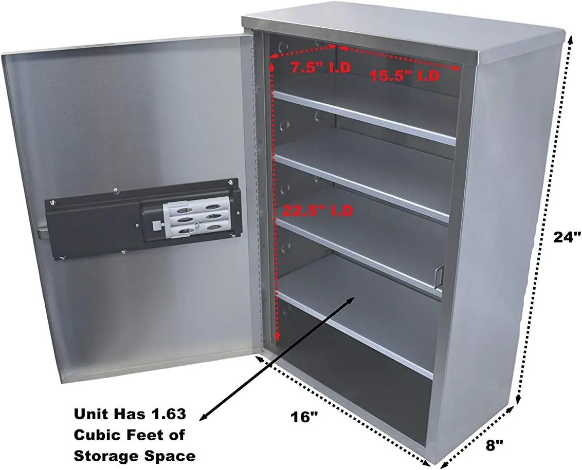 Omnimed Deluxe Audit Narcotic Cabinet with Digital Keypad Lock & iClass Proxy Card Reader (24"H X 16"W X 8"D)