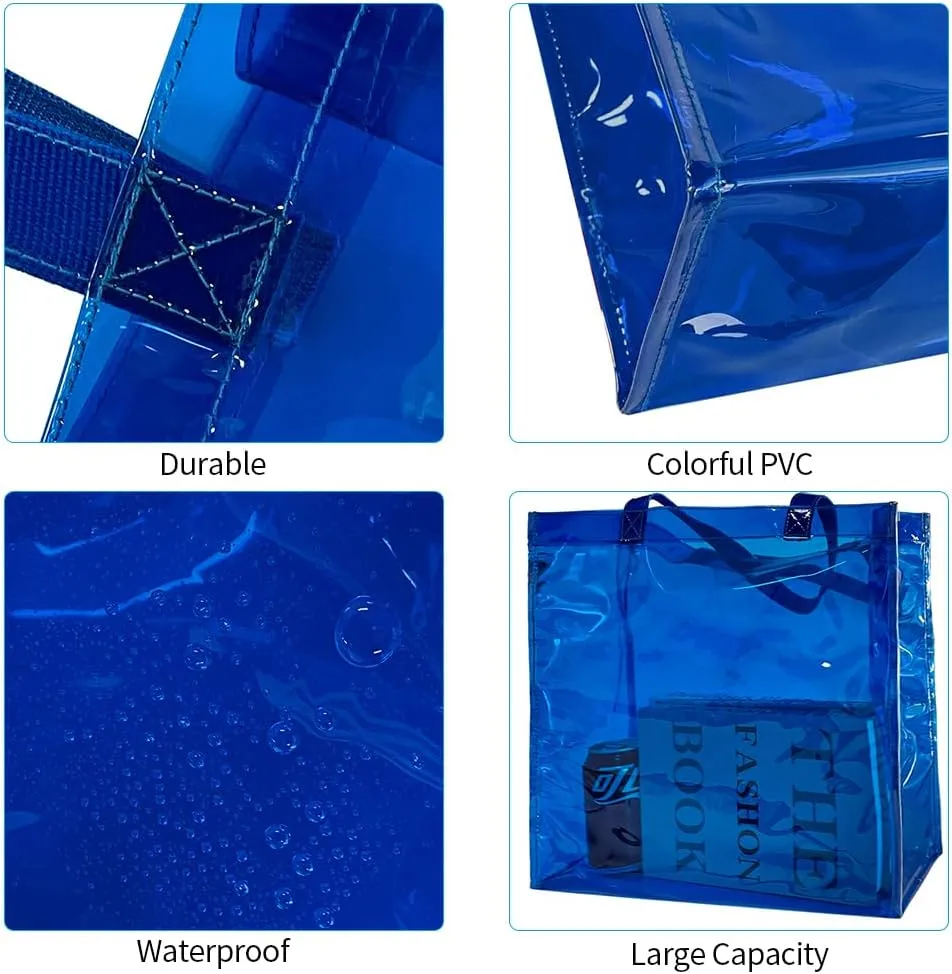 ONEART 2 Pcs Clear Tote Bags, Waterproof Shoulder Bag, Clear Tote Bag, Unisex Handbag Stadium Approved