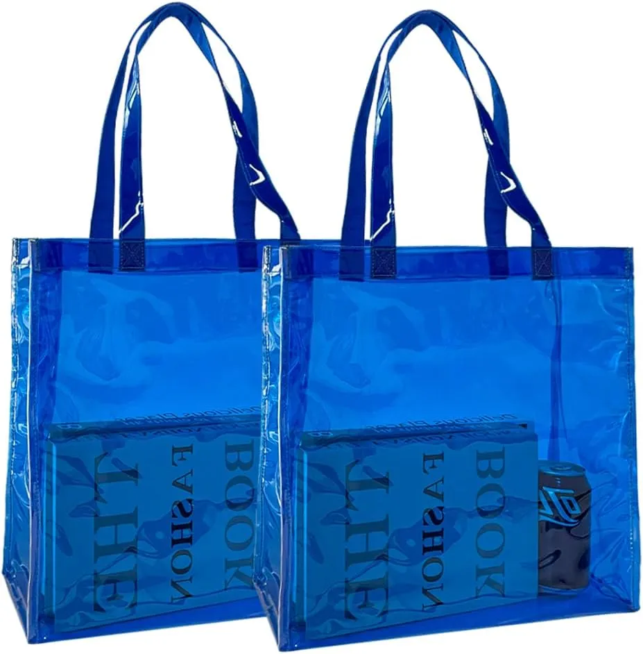 ONEART 2 Pcs Clear Tote Bags, Waterproof Shoulder Bag, Clear Tote Bag, Unisex Handbag Stadium Approved