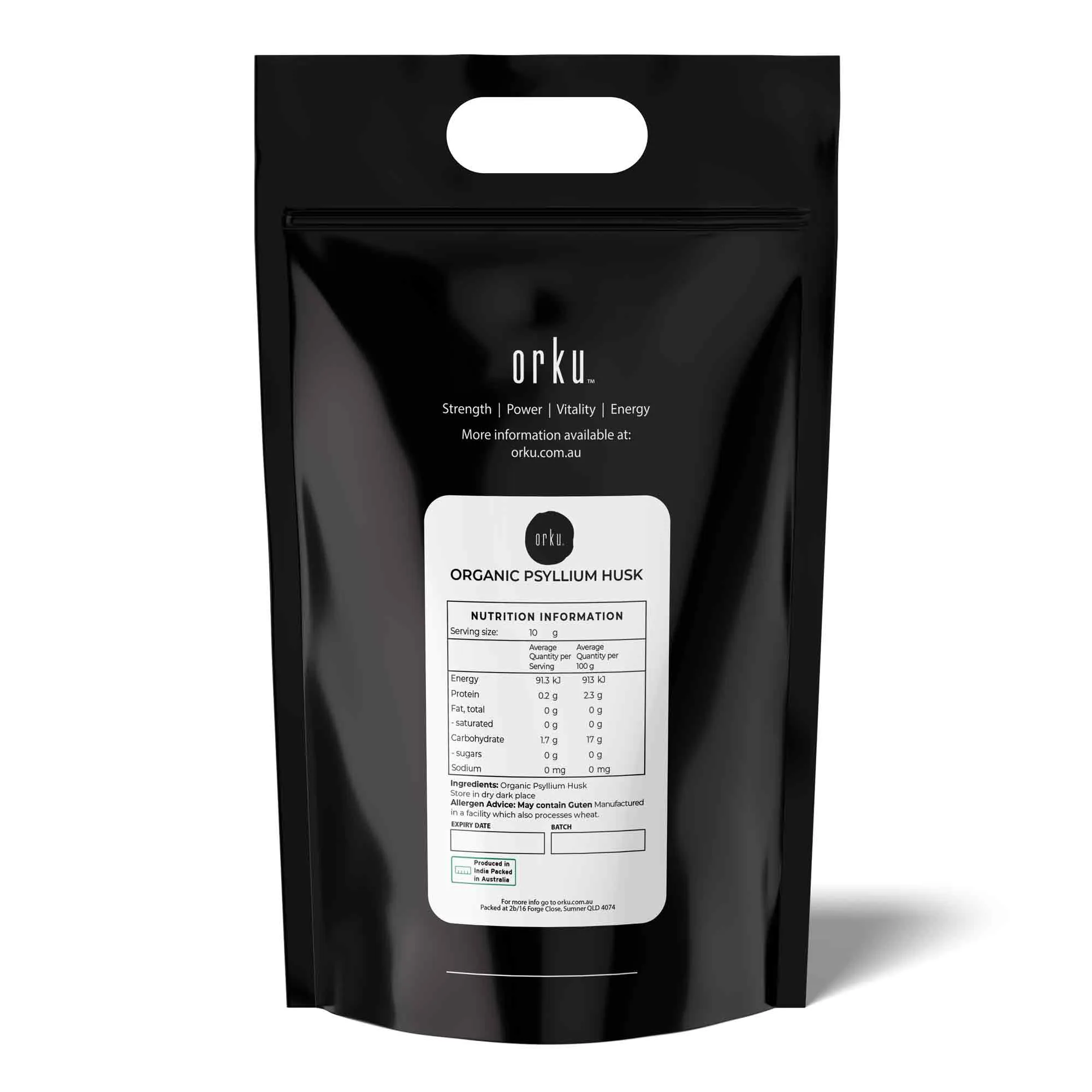 Organic Psyllium Husk Bag - Isabgol Ispaghula Natural Fibre Supplement