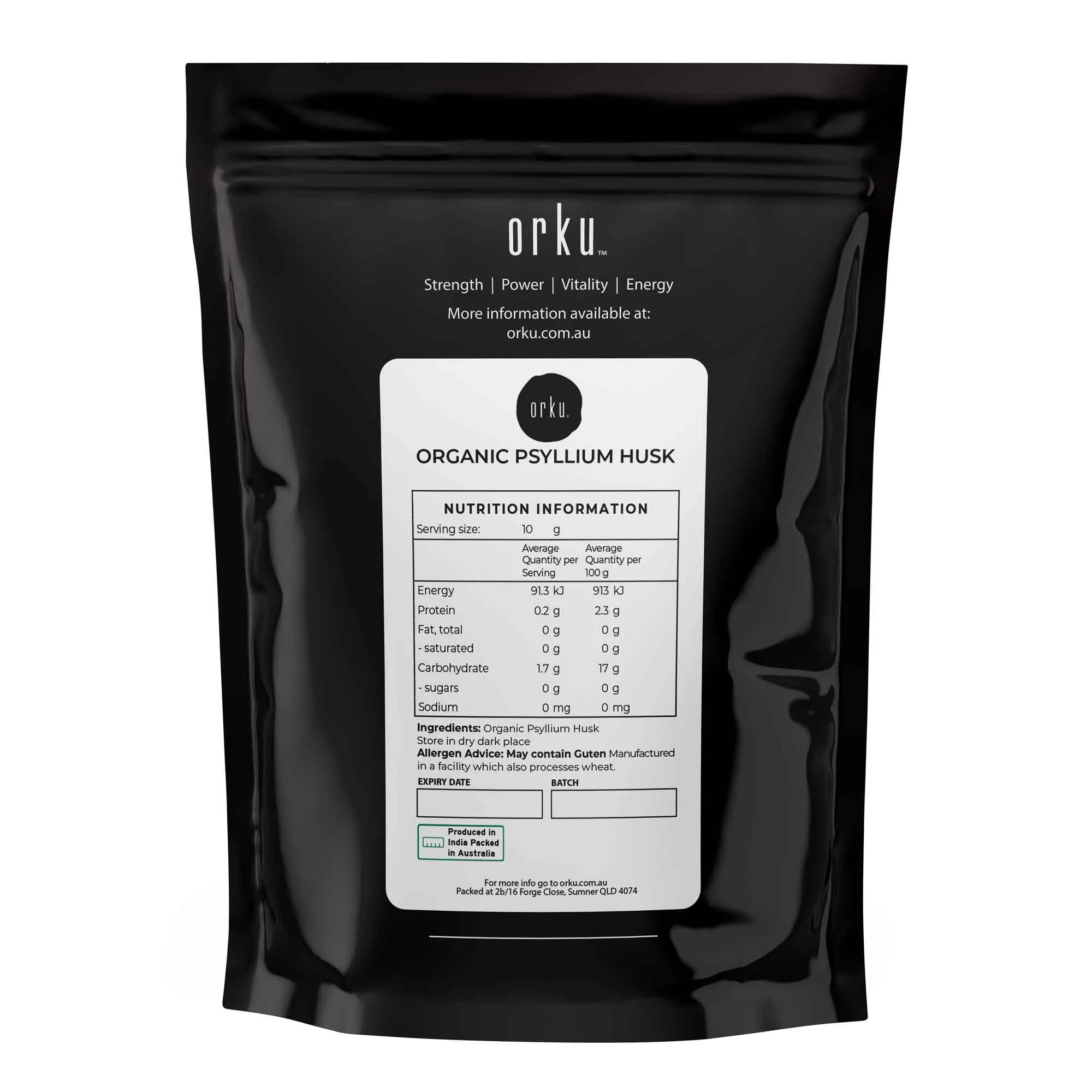 Organic Psyllium Husk Bag - Isabgol Ispaghula Natural Fibre Supplement