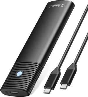 ORICO Aluminum M.2 NVMe SSD Enclosure , Tool-Free 10Gbps USB C Adapter, USB 3.2 M.2 NVMe Reader, External SSD Case Thunderbolt 3 Compatible, Supports 4TB 2230/2242/2260/2280 PCIe M-Key SSDs-PWM2-BK