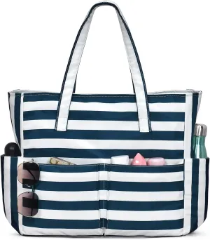 oscaurt Beach Bags for Women Large Waterproof Sandproof Beach Tote Swim Pool Bag with Zipper for Travel Vacation Essentials