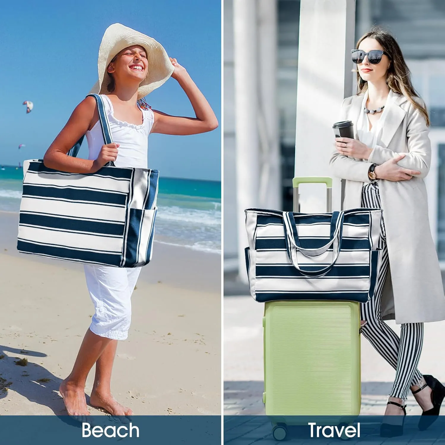 oscaurt Beach Bags for Women Travel Weekender Bag Swim Pool Bag Gifts for Women Travel Beach Essentials