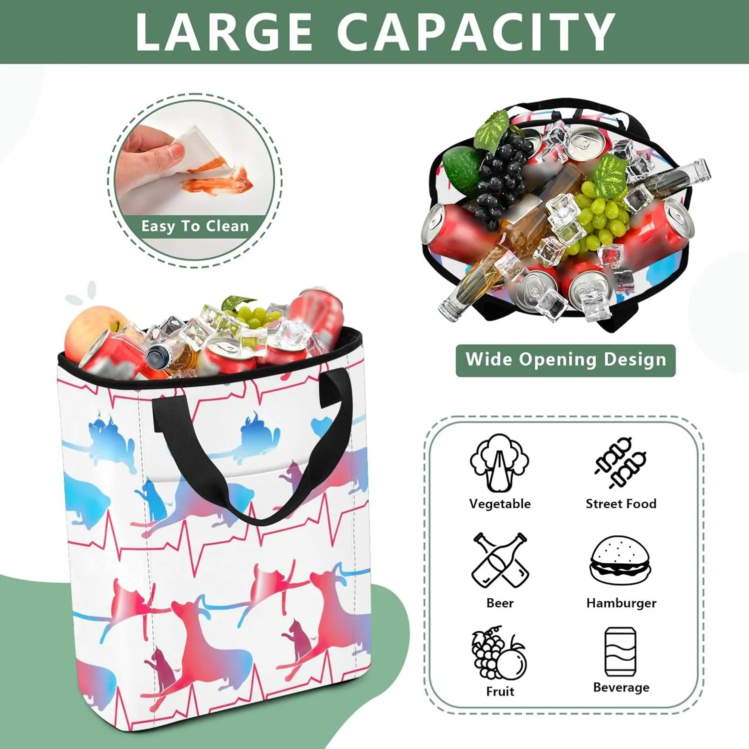 Painting Hillside Beach Landscape Cooler Bag Backpack Coolers 36 Cans Insulated Shopping Bags 13.8''x5.9''x16.5