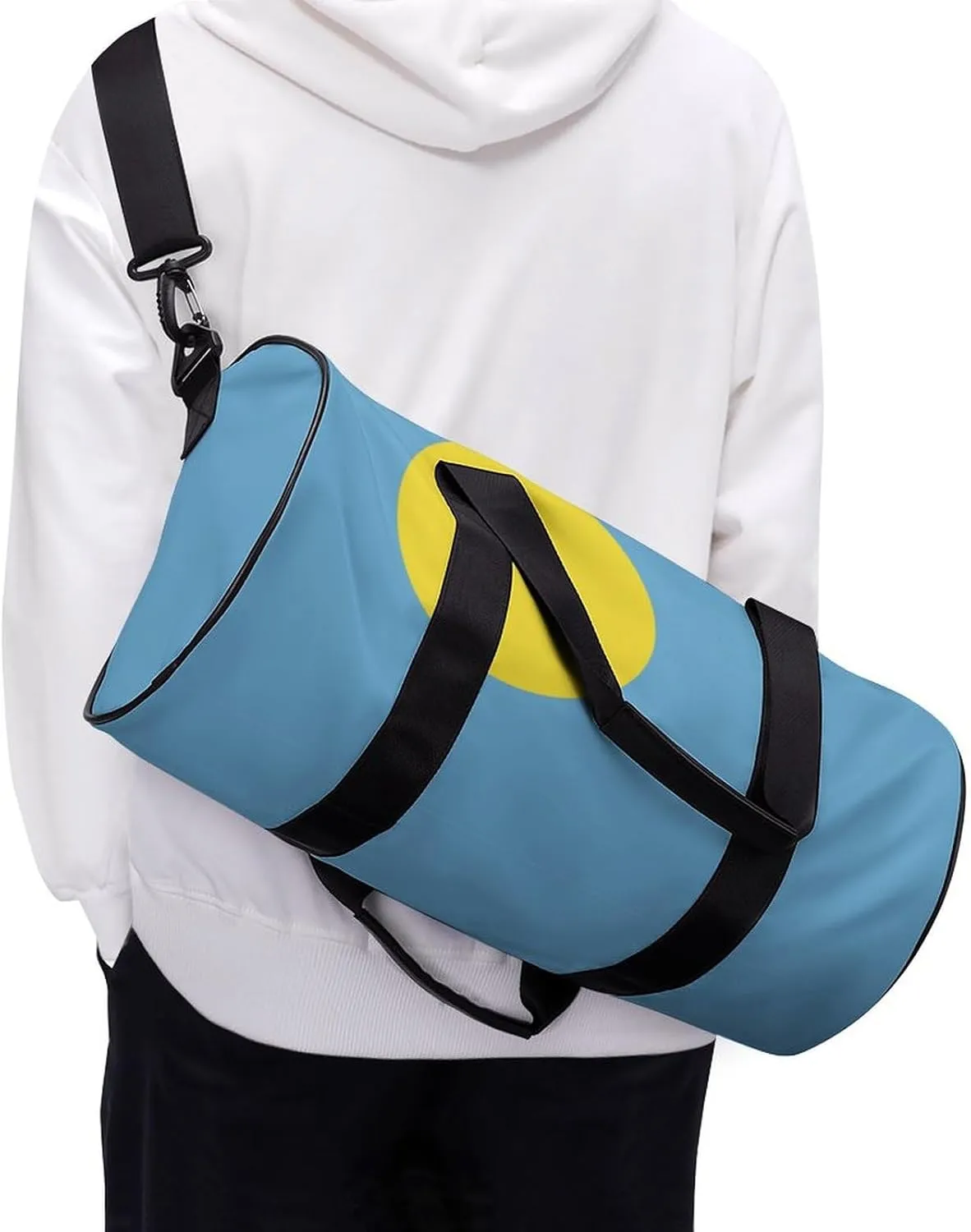 Palau Flag Waterproof Sports Duffel Bag with Dry Wet Separation for Gym Beach Travel