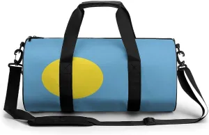 Palau Flag Waterproof Sports Duffel Bag with Dry Wet Separation for Gym Beach Travel