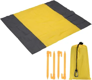 PATIKIL 59" x 57" Beach Blanket, Waterproof Picnic Mat for Travel, Hiking, Camping, Outdoor Activities, Yellow