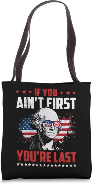 Patriotic George Washington Funny First President Design Tote Bag