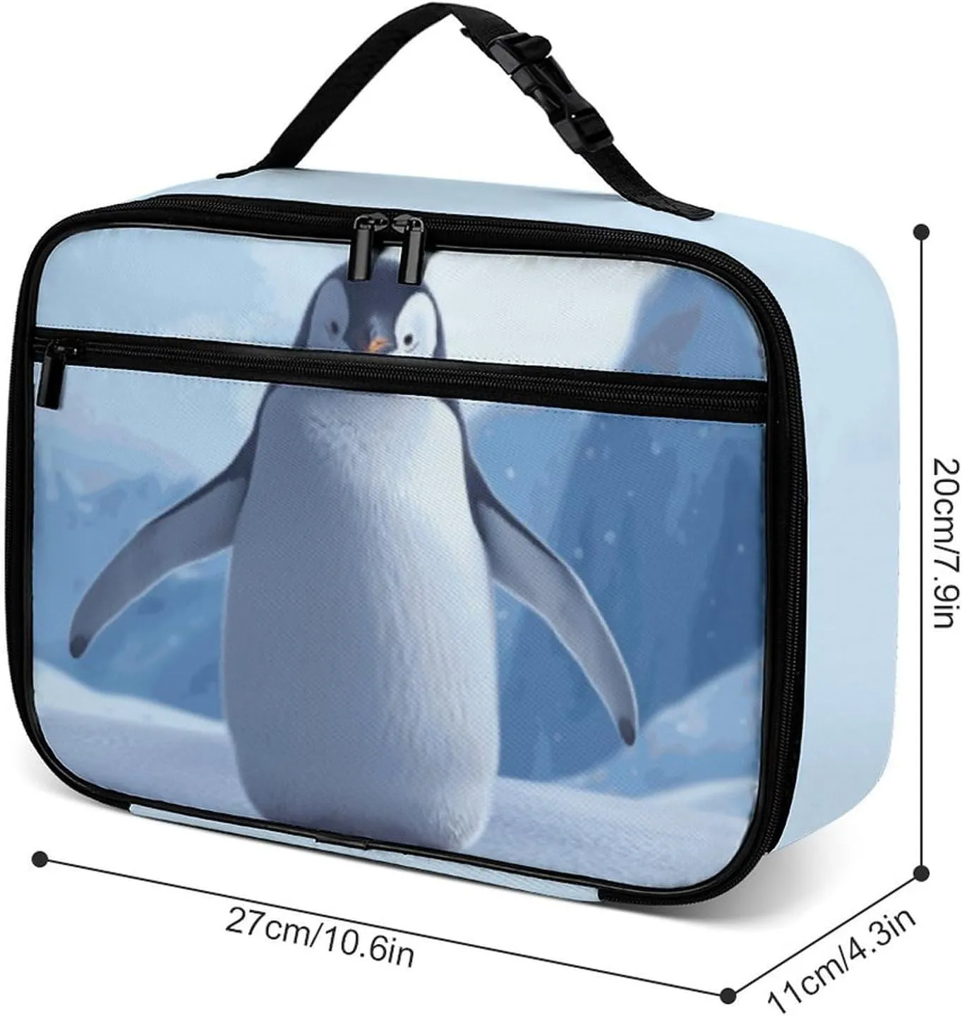 Penguin Iceberg Reusable Lunch Box Insulated Lunch Bag Cooler Bag Lunchbox Meal Food Container Tote Bag for Women Kids Girls Boy School Camping Hiking Picnic Beach Travel