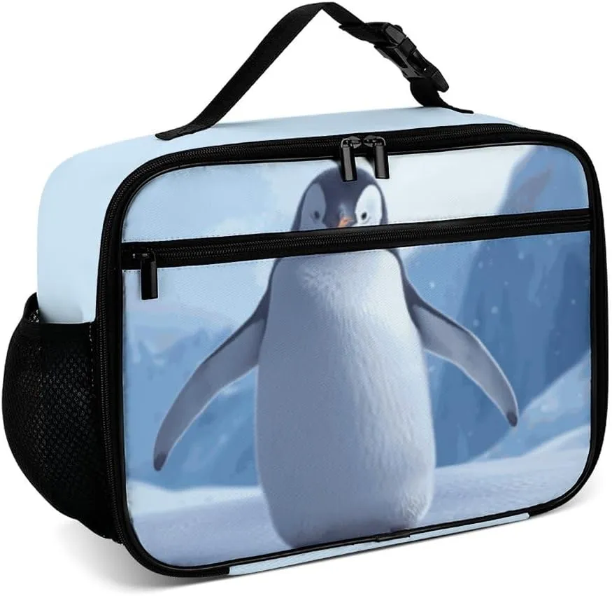 Penguin Iceberg Reusable Lunch Box Insulated Lunch Bag Cooler Bag Lunchbox Meal Food Container Tote Bag for Women Kids Girls Boy School Camping Hiking Picnic Beach Travel