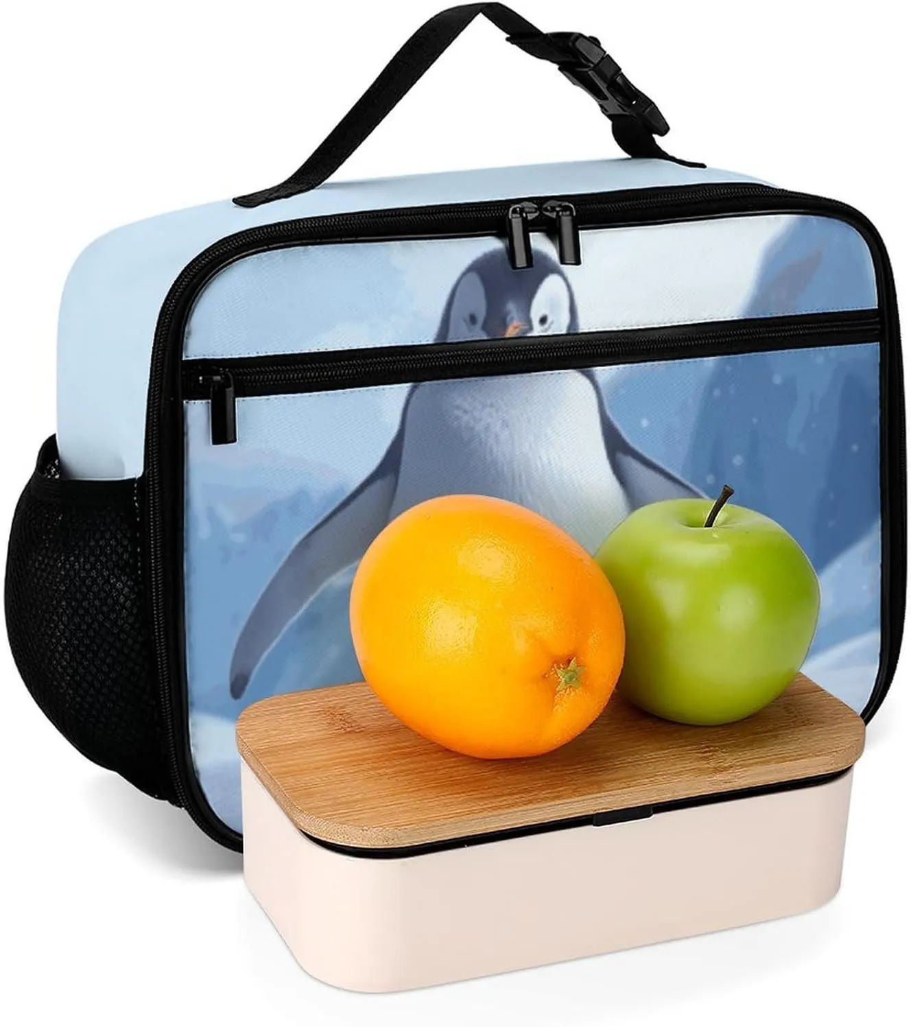 Penguin Iceberg Reusable Lunch Box Insulated Lunch Bag Cooler Bag Lunchbox Meal Food Container Tote Bag for Women Kids Girls Boy School Camping Hiking Picnic Beach Travel