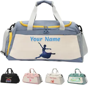 Personalized Custom Duffel Bag,Customizable Name Gym Bag,DIY Patterned Gym Bag,Color Printed with Your Name and Pattern,Adjustable Shoulder Strap Travel Bag,Gifts for men and women