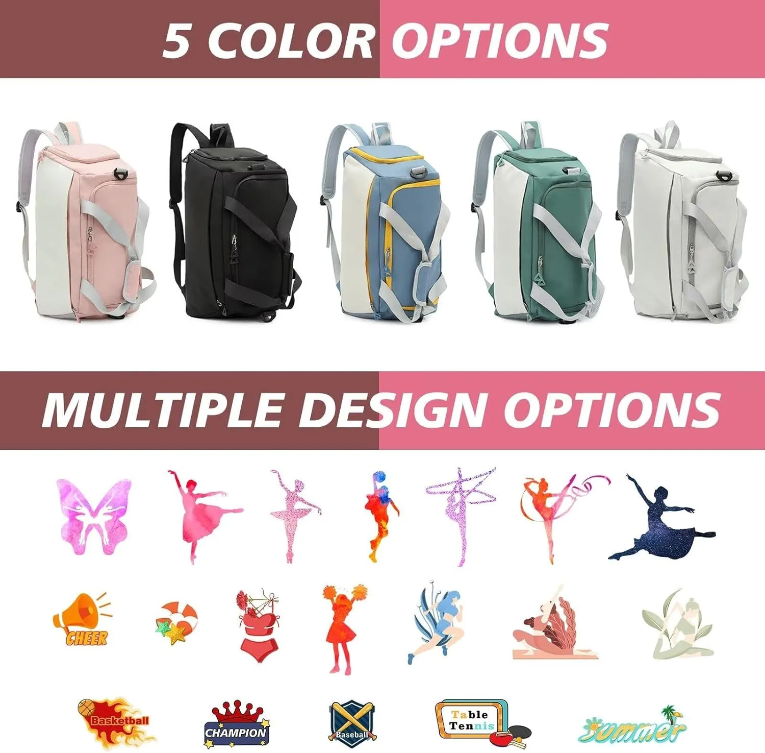Personalized Custom Duffel Bag,Customizable Name Gym Bag,DIY Patterned Gym Bag,Color Printed with Your Name and Pattern,Adjustable Shoulder Strap Travel Bag,Gifts for men and women
