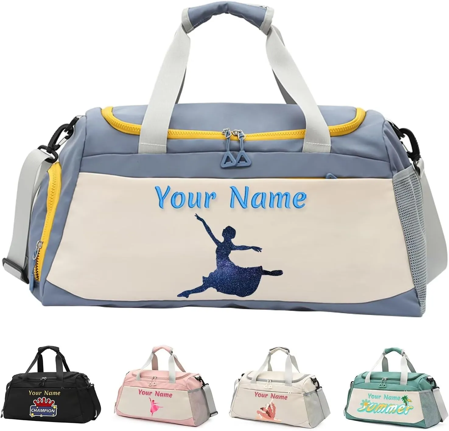 Personalized Custom Duffel Bag,Customizable Name Gym Bag,DIY Patterned Gym Bag,Color Printed with Your Name and Pattern,Adjustable Shoulder Strap Travel Bag,Gifts for men and women