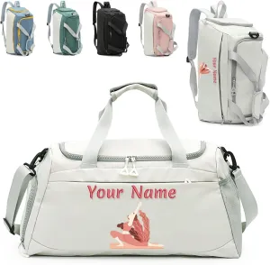 Personalized Custom Duffel Bag,Customizable Name Gym Bag,DIY Patterned Gym Bag,Color Printed with Your Name and Pattern,Adjustable Shoulder Strap Travel Bag,Gifts for men and women
