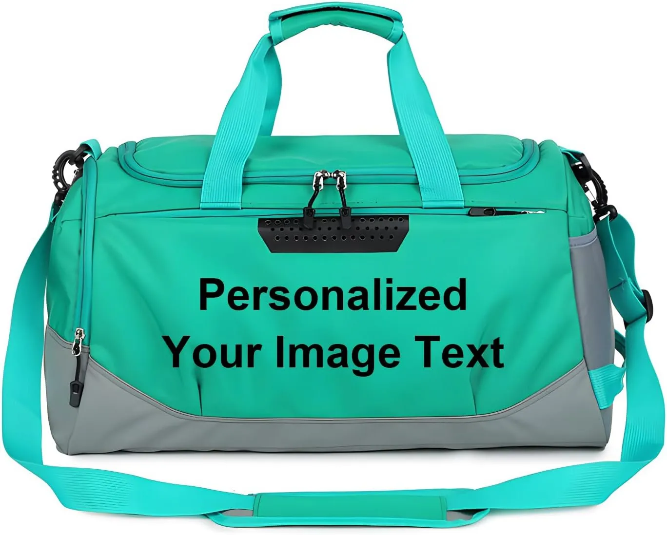 Personalized Duffle Bag with Photo Text Custom Sports Bag for Women Men (green)