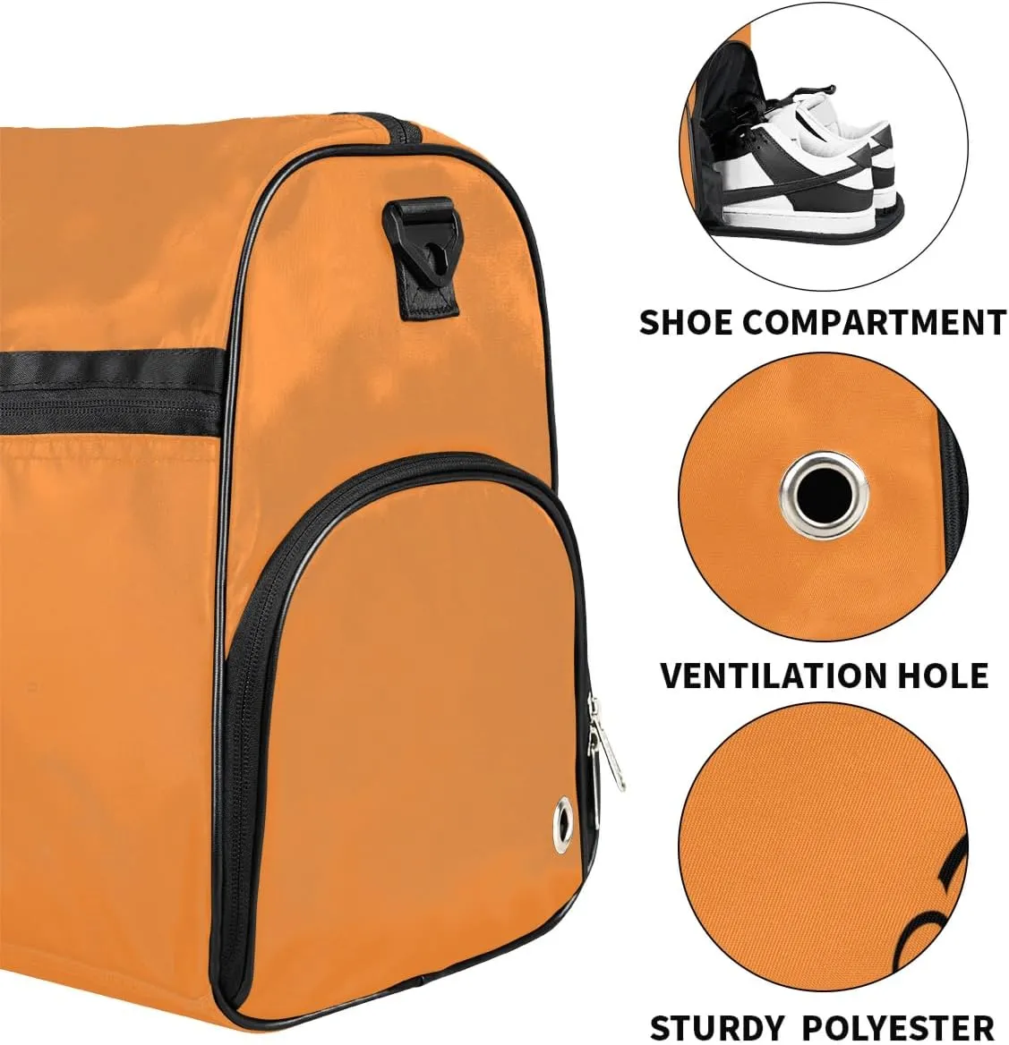 Personalized Gym Duffel Bag for Mens Large Duffel Bags Men Women Travel Duffel Bags Gym Accessories for Men Women Orange Luggage Bag