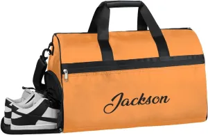 Personalized Gym Duffel Bag for Mens Large Duffel Bags Men Women Travel Duffel Bags Gym Accessories for Men Women Orange Luggage Bag