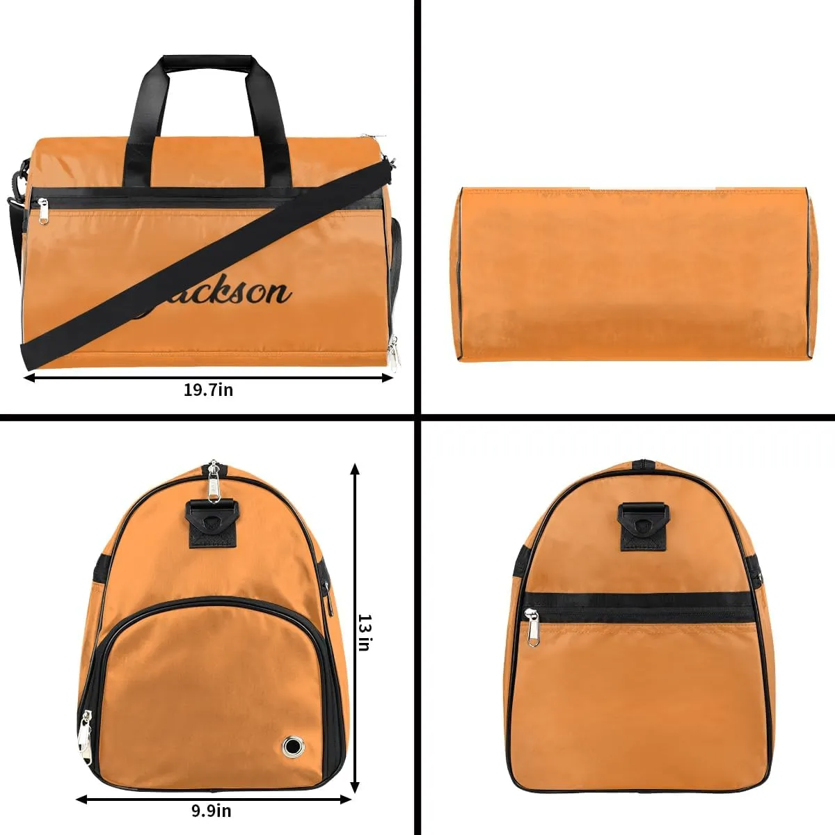 Personalized Gym Duffel Bag for Mens Large Duffel Bags Men Women Travel Duffel Bags Gym Accessories for Men Women Orange Luggage Bag