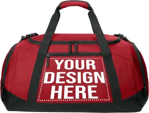 Personalized Large Sports Duffel Gym Bag for Women with Shoe Compartment, Durable Duffle Bag for Travel and Fitness, Spacious Storage, Adjustable Strap (Custom Upload, Red)