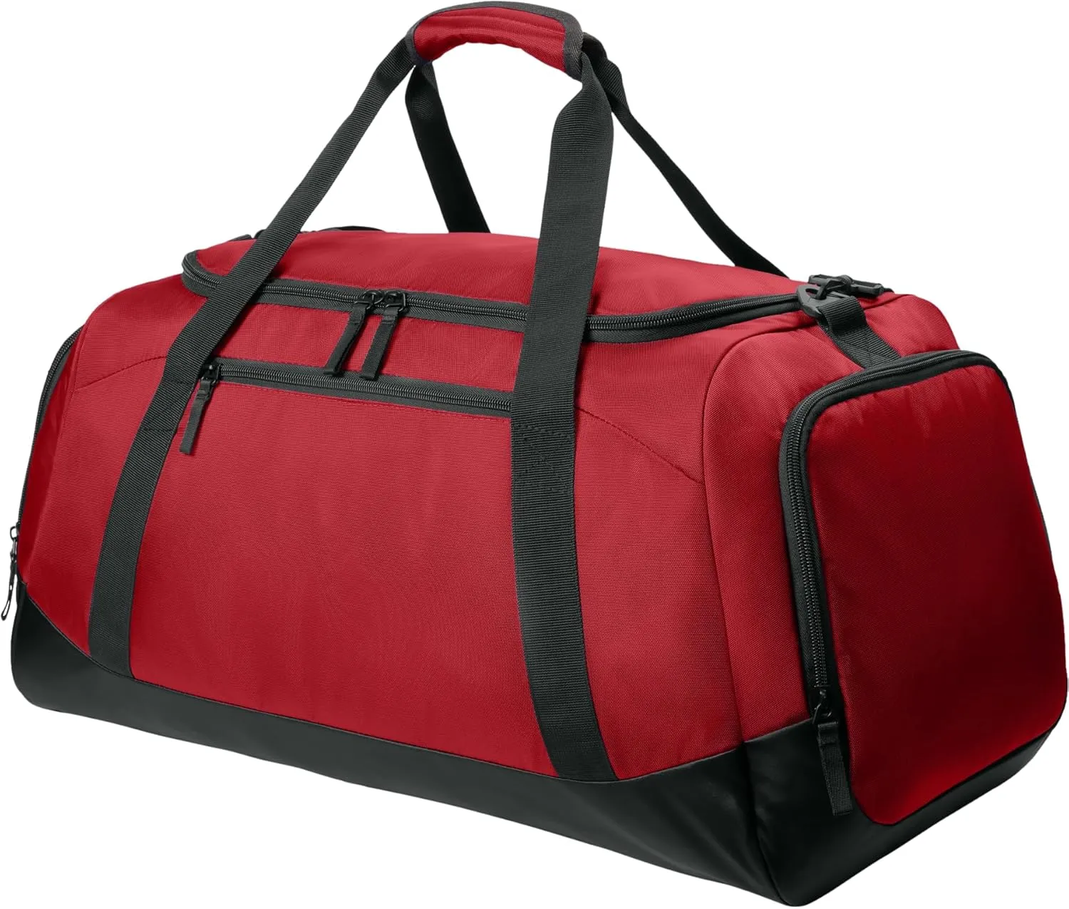 Personalized Large Sports Duffel Gym Bag for Women with Shoe Compartment, Durable Duffle Bag for Travel and Fitness, Spacious Storage, Adjustable Strap (Custom Upload, Red)