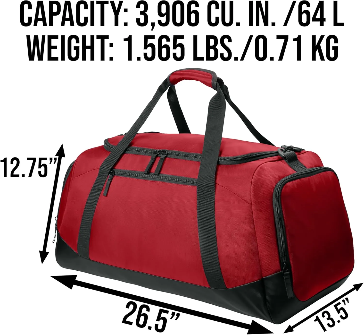 Personalized Large Sports Duffel Gym Bag for Women with Shoe Compartment, Durable Duffle Bag for Travel and Fitness, Spacious Storage, Adjustable Strap (Custom Upload, Red)