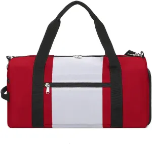 Peru Flag Gym Duffel for Boys Girls with Waterproof Shoe Compartment Tote