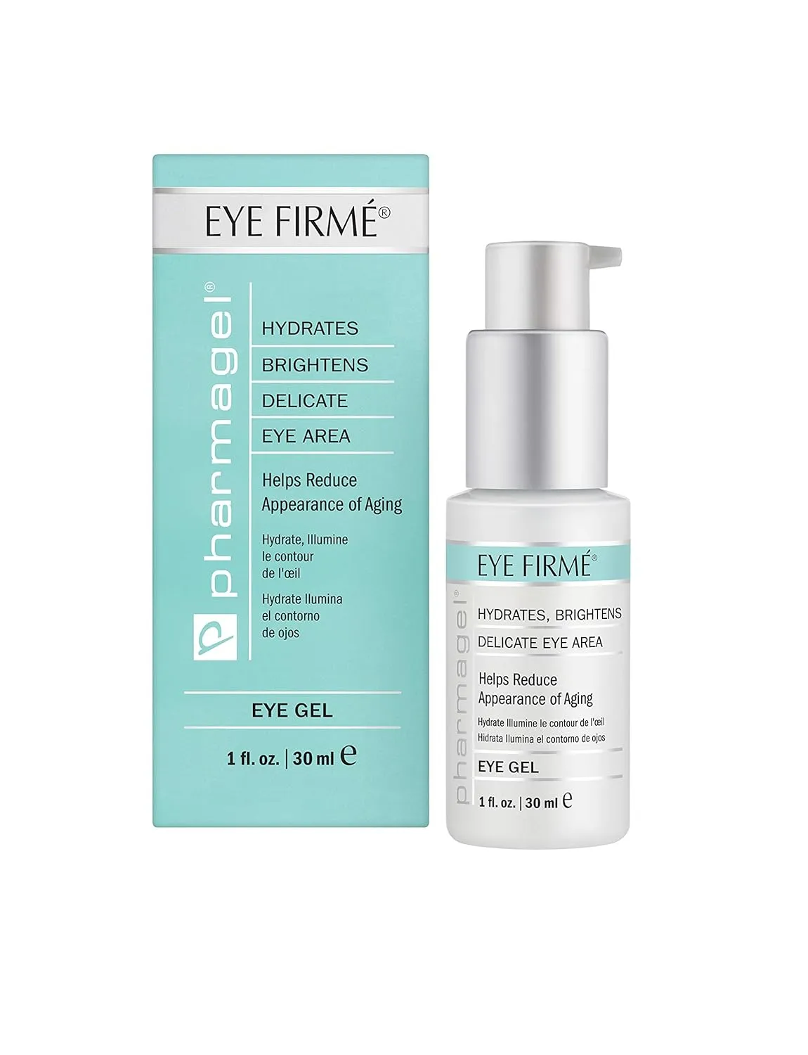Pharmagel Eye Firme | Eye Gel for Natural Firming, Puffiness, and Wrinkles | Dark Circles Under Eye Treatment | Under Eye Bags Treatment - 1 fl. oz.