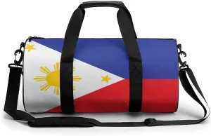 Philippines Flag Large Gym Duffel Bag Dry Wet Separation for Men Women Travel Workout