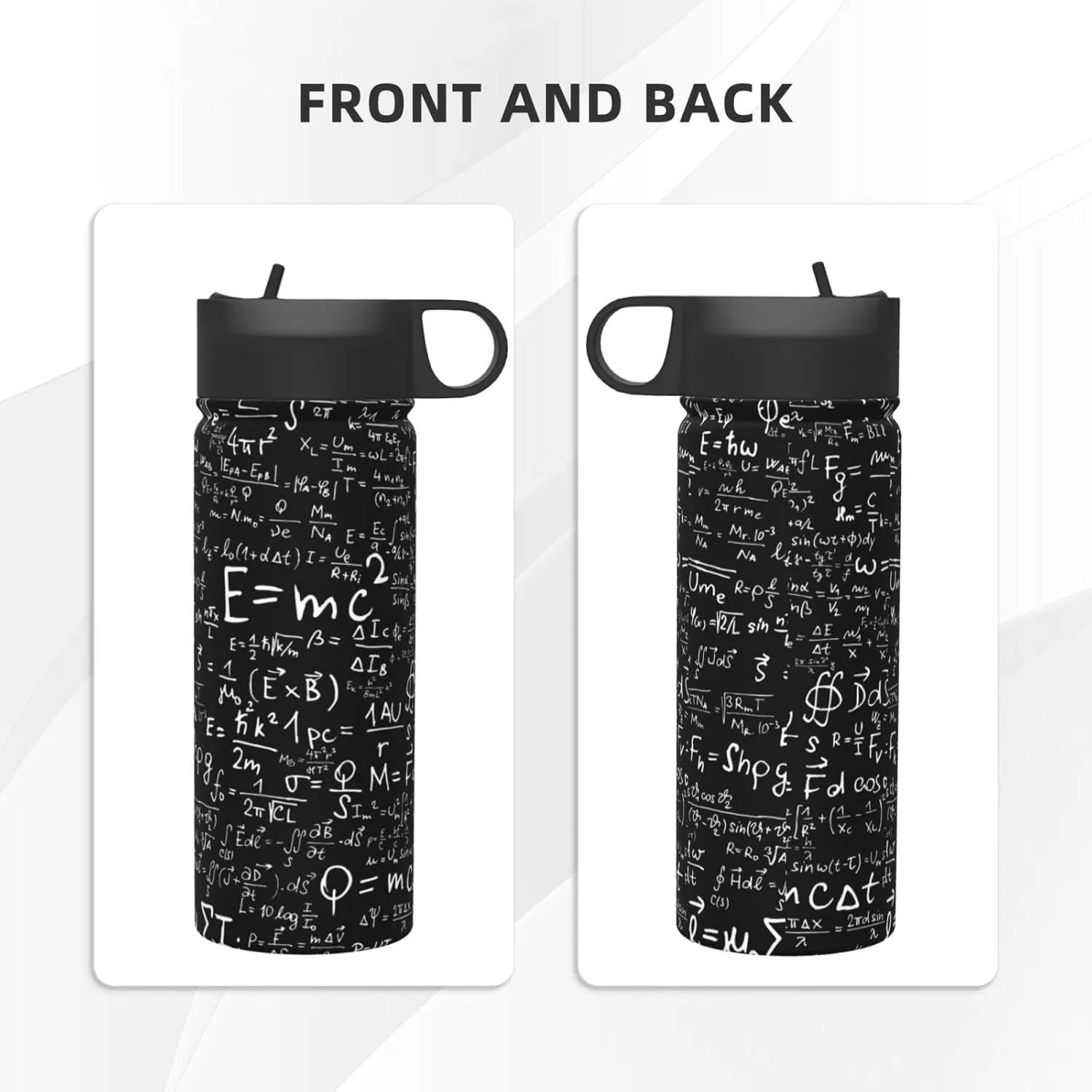 Physical Math Class Formula Equations Water Bottles Stainless Steel 18oz Print Heat Resistance Outdoor Sports Insulated Kettle