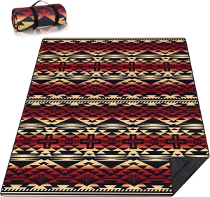 Picnic Blankets Beach Blanket 80" X 60" Extra Large Waterproof Camping Blankets Portable Outdoor Mat 3-Layer Blanket for Beach, Hiking, Park, Music Festival, Grass Lawn,Travel