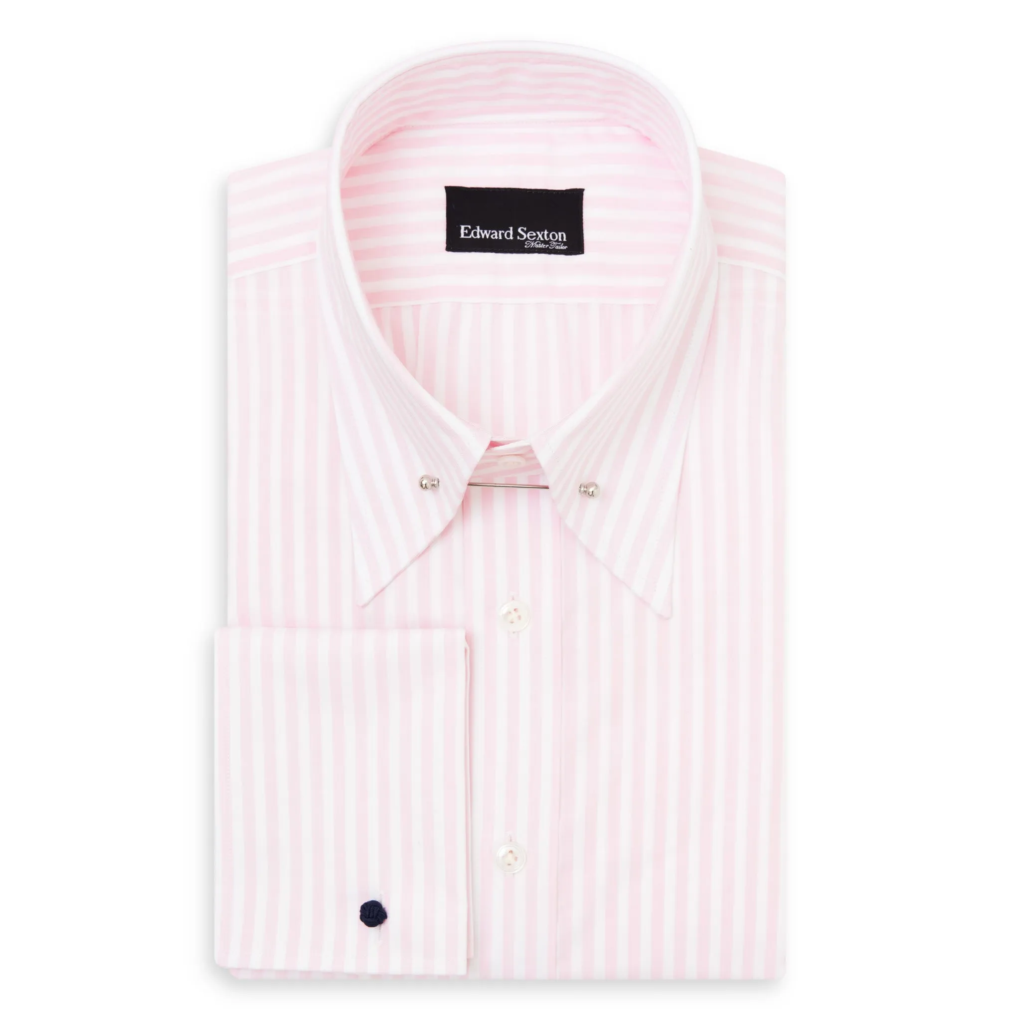 Pink Candy Stripe Pin Collar Shirt
