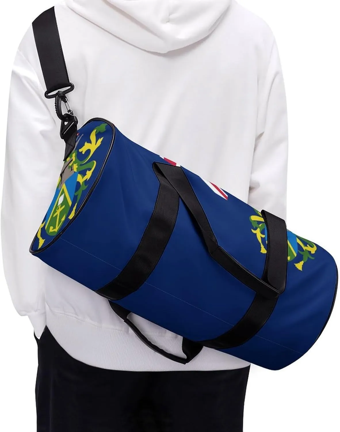 Pitcairn Lslands Flag Gym Duffel Bag for Women Men Dry Wet Pocket Travel Tote