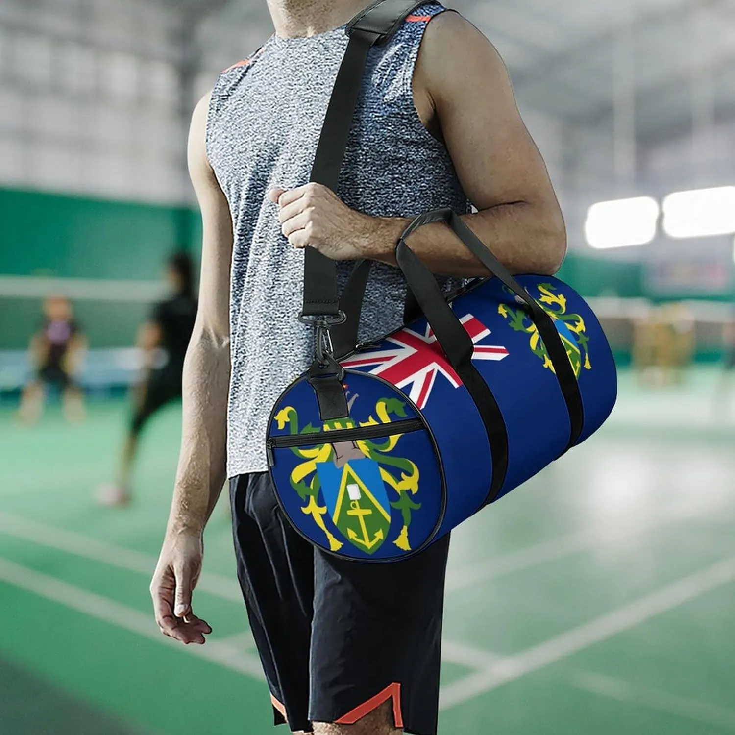 Pitcairn Lslands Flag Gym Duffel Bag for Women Men Dry Wet Pocket Travel Tote