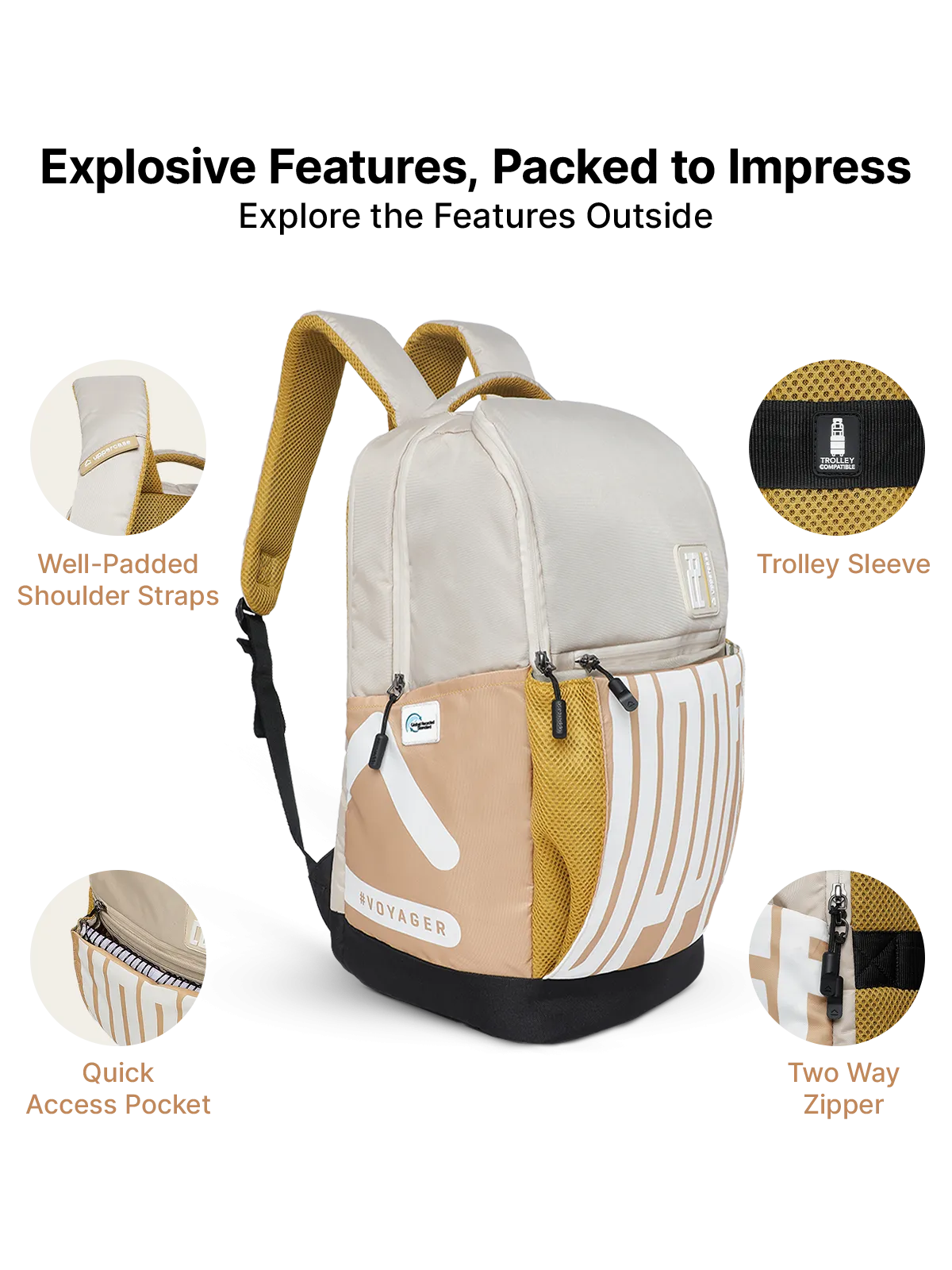 Pixel 03 2024 Beige Backpack
