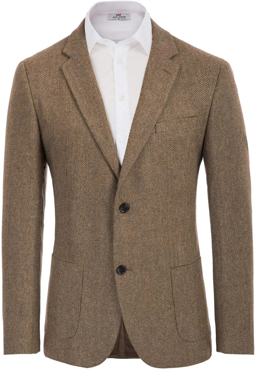PJ PAUL JONES Men's Herringbone Tweed Blazer British Wool Blend Sport Coat Jacket