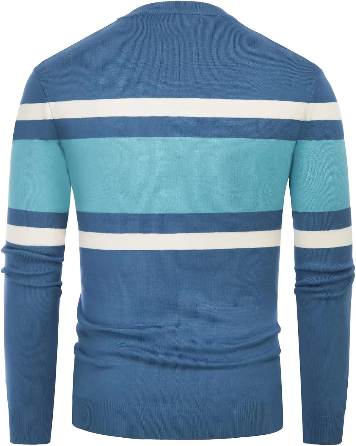PJ Paul Jones Mens Striped Pullover Sweater Crewneck Contrast Fine Knitted Sweaters