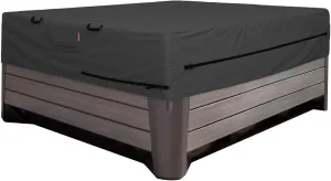 Porch Shield 600D Waterproof and Fade Resistant Outdoor Hot Tub Cover 95 x 95 inch fit 94 x 94 or 93 x 93 or 92 x 92 Square SPA Cover Protector, Black